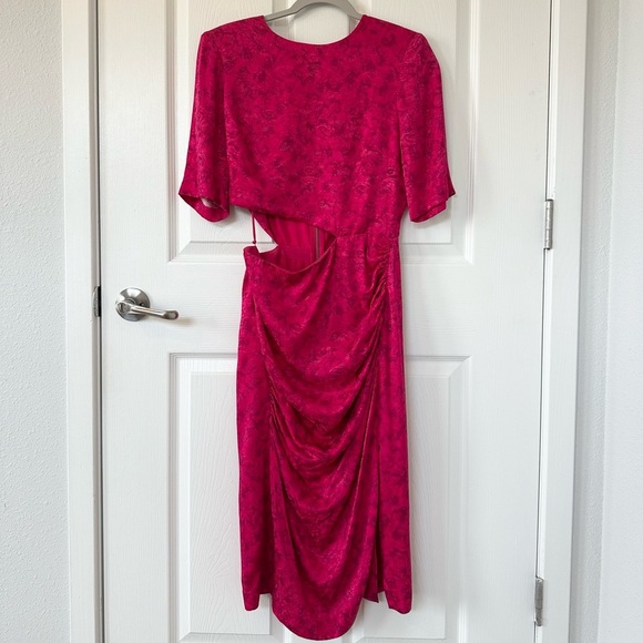 NWT Alice + Olivia Stella Cutout Midi Pink Dress - Picture 8 of 14